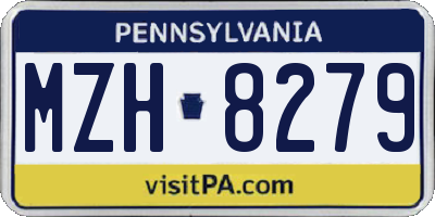 PA license plate MZH8279