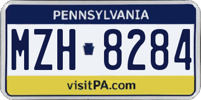 PA license plate MZH8284