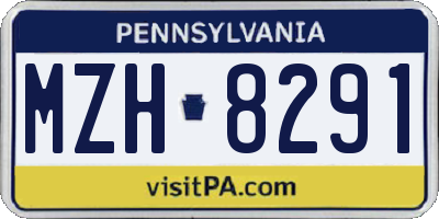 PA license plate MZH8291