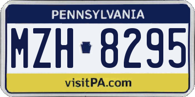 PA license plate MZH8295