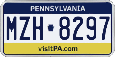 PA license plate MZH8297