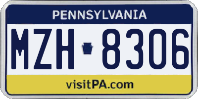 PA license plate MZH8306