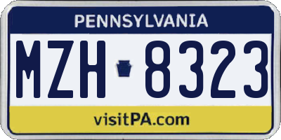 PA license plate MZH8323