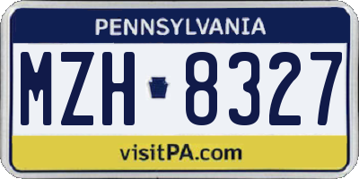 PA license plate MZH8327