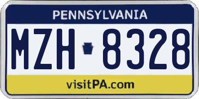 PA license plate MZH8328