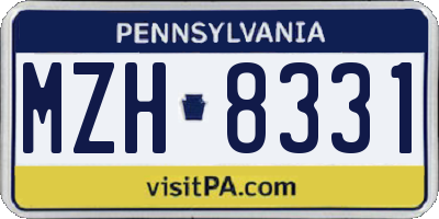 PA license plate MZH8331