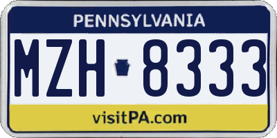 PA license plate MZH8333