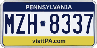 PA license plate MZH8337