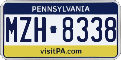 PA license plate MZH8338