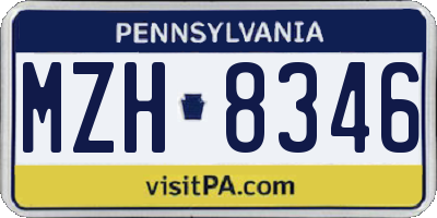PA license plate MZH8346