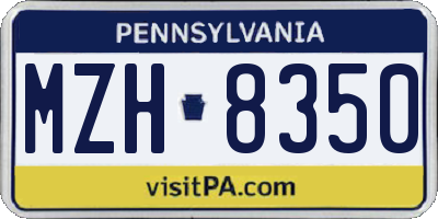 PA license plate MZH8350