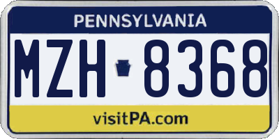 PA license plate MZH8368