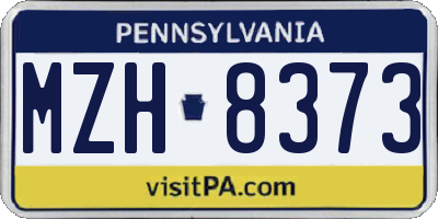PA license plate MZH8373