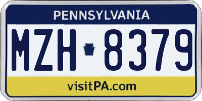 PA license plate MZH8379