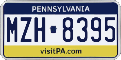 PA license plate MZH8395