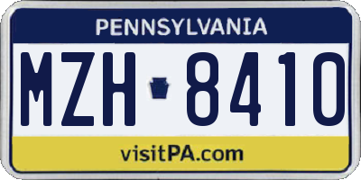 PA license plate MZH8410
