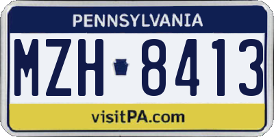 PA license plate MZH8413