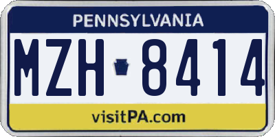 PA license plate MZH8414