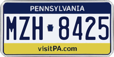 PA license plate MZH8425