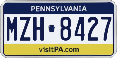 PA license plate MZH8427