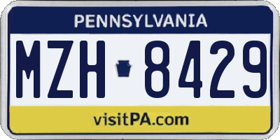PA license plate MZH8429