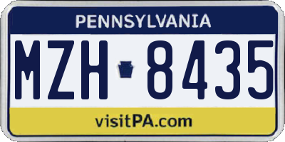 PA license plate MZH8435