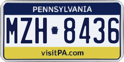 PA license plate MZH8436