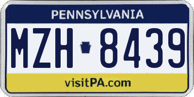 PA license plate MZH8439