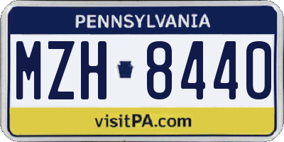 PA license plate MZH8440