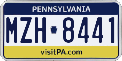 PA license plate MZH8441