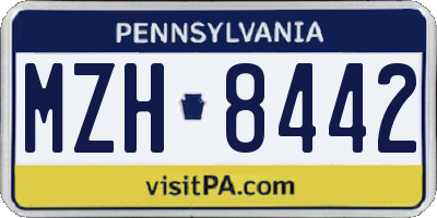 PA license plate MZH8442