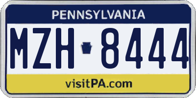 PA license plate MZH8444
