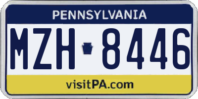 PA license plate MZH8446