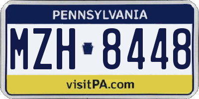 PA license plate MZH8448