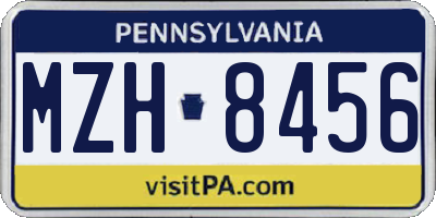 PA license plate MZH8456