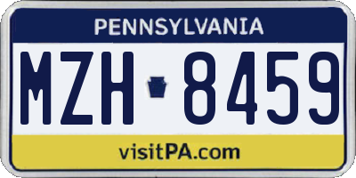 PA license plate MZH8459