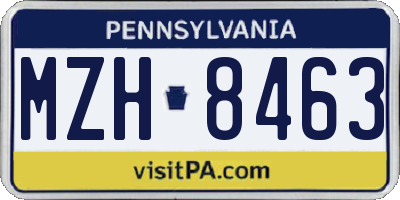 PA license plate MZH8463