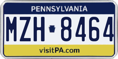 PA license plate MZH8464