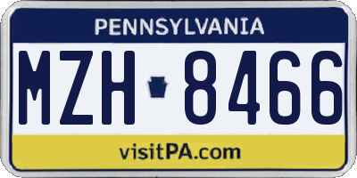 PA license plate MZH8466