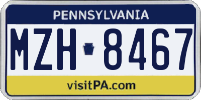 PA license plate MZH8467