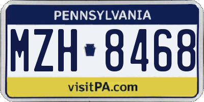 PA license plate MZH8468