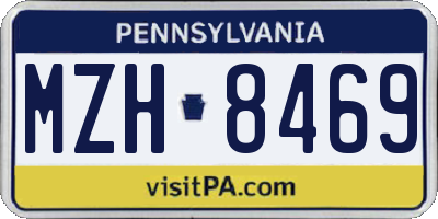 PA license plate MZH8469