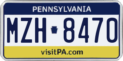 PA license plate MZH8470