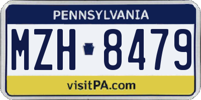 PA license plate MZH8479