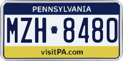 PA license plate MZH8480