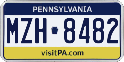 PA license plate MZH8482