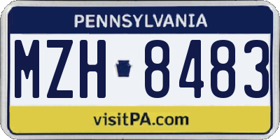PA license plate MZH8483