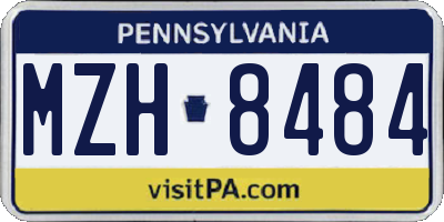 PA license plate MZH8484