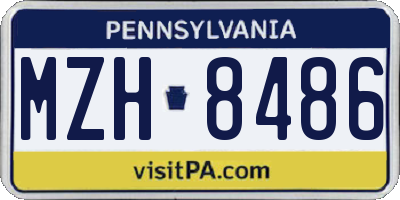 PA license plate MZH8486
