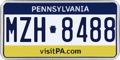 PA license plate MZH8488